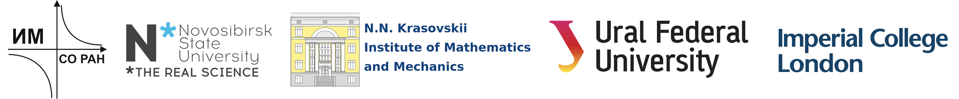 Sobolev Institute of Mathematics, Novosibirsk State University, Krasovskii Institute of Mathematics and Mechanics, Ural Federal University, Imperial College London